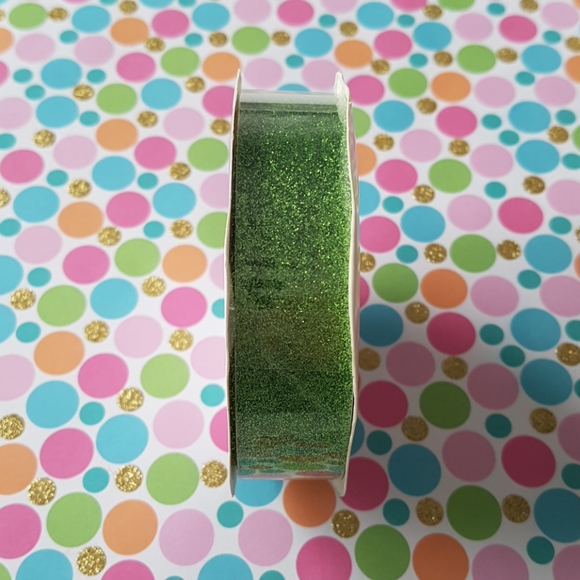 Green Glitter Ribbon Tape - Picture 1 of 3